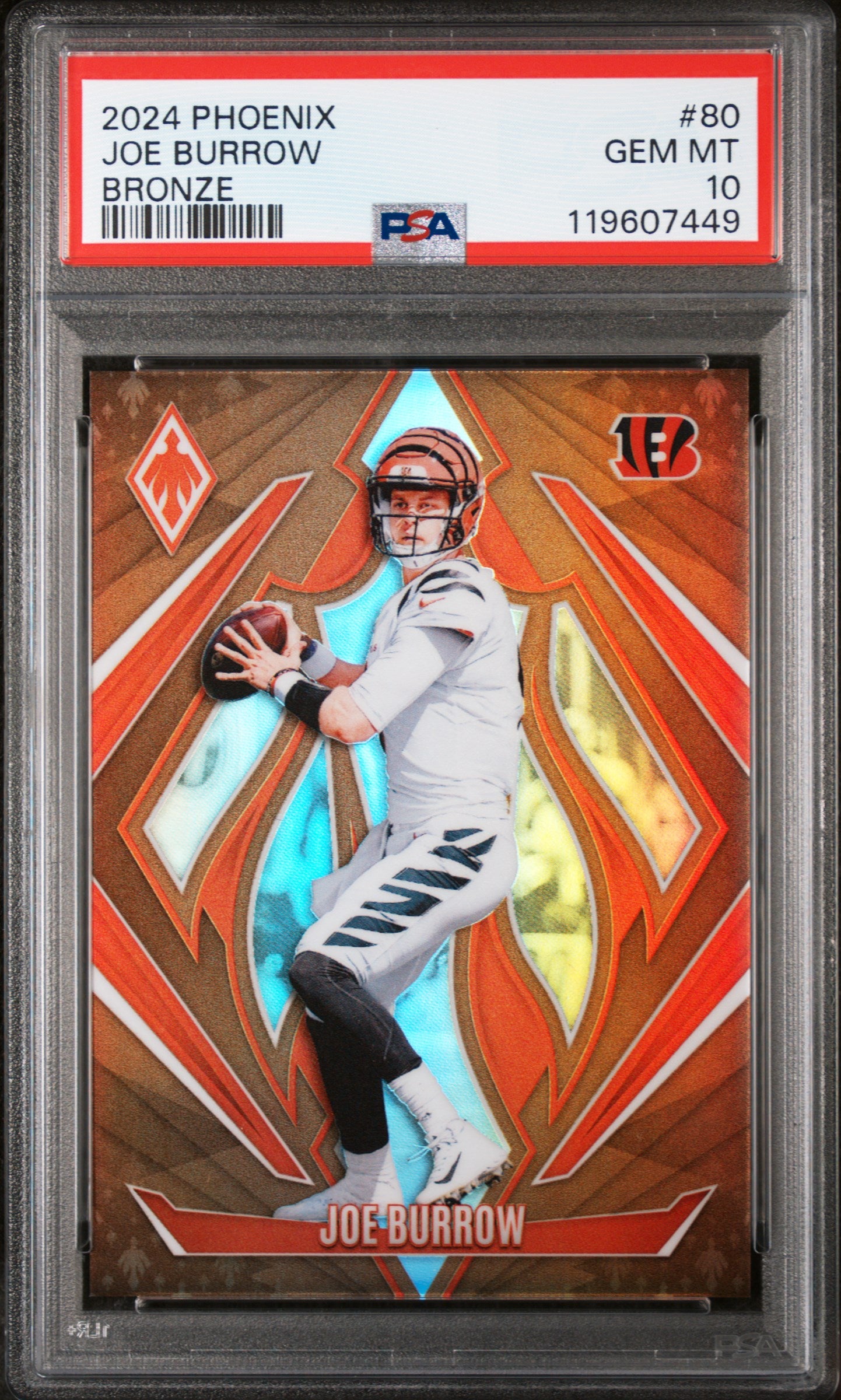 2024 Panini Phoenix Bronze Joe Burrow #80 /75 PSA 10