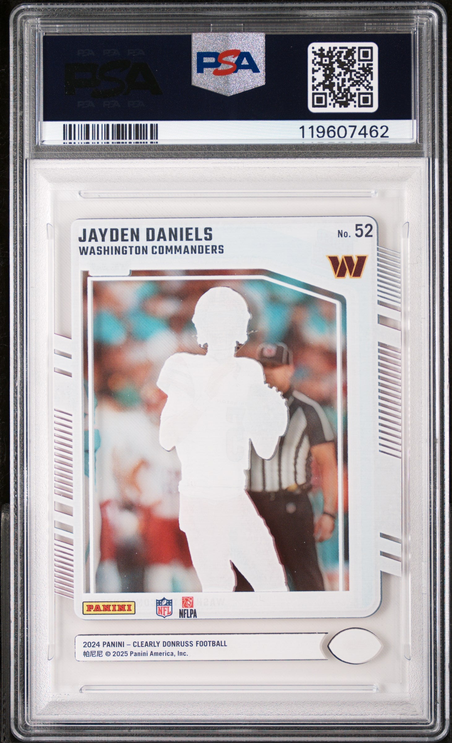 2024 Panini Clearly Donruss Jayden Daniels #52 RC PSA 9