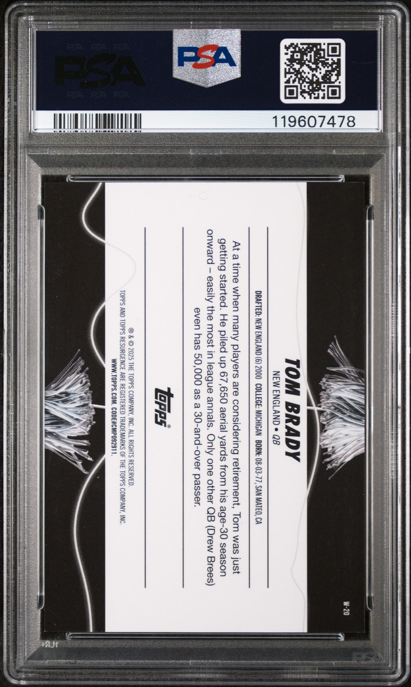 2024 Topps Resurgence Wired Tom Brady #W20 PSA 9