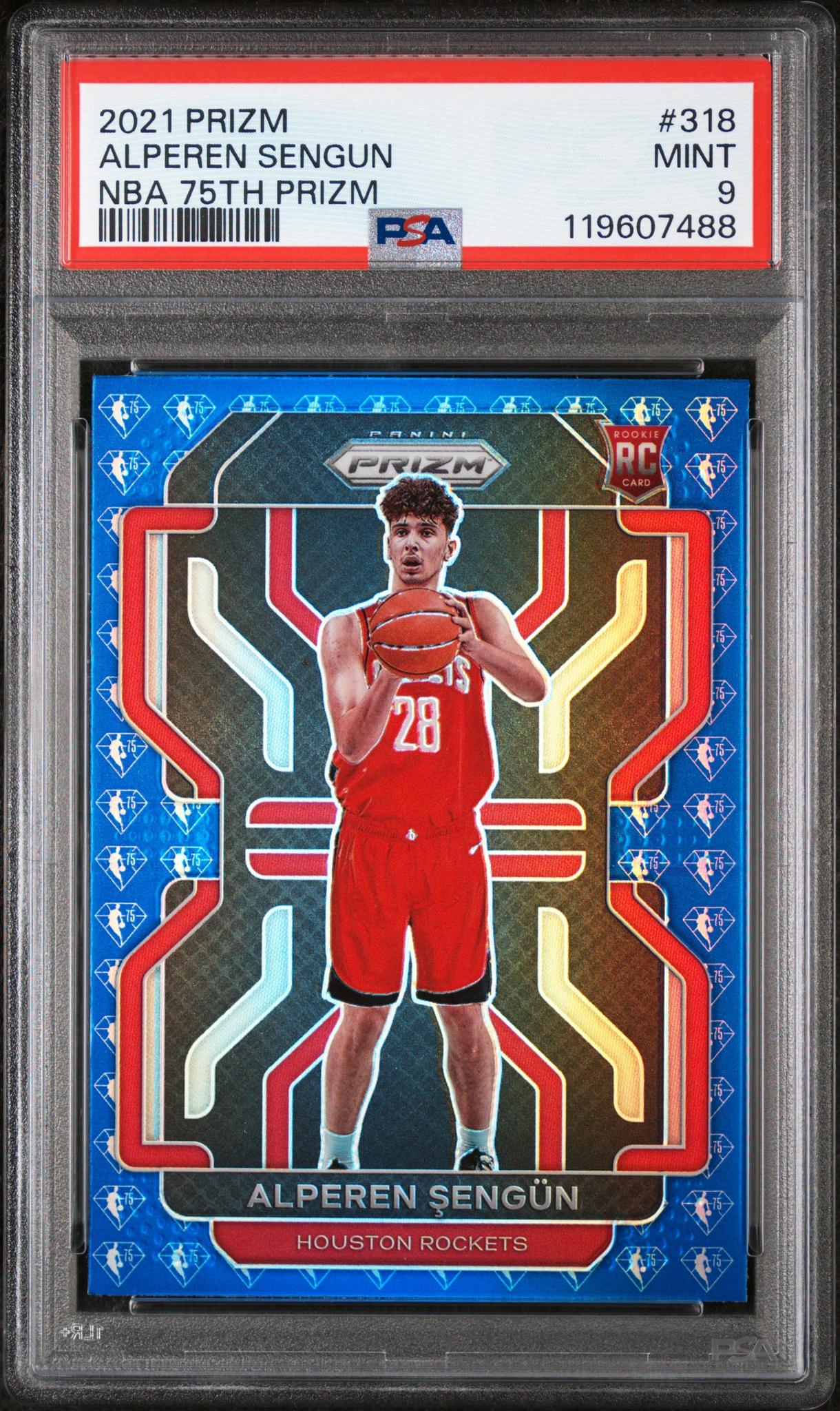 2021 Panini Prizm NBA 75th Prizm Alperen Sengun #318 RC PSA 9