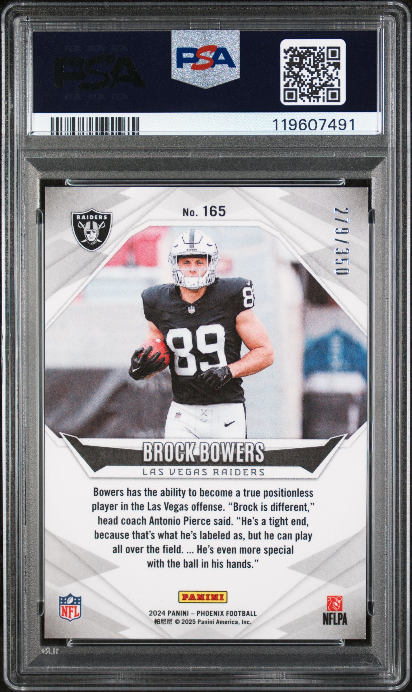 2024 Panini Phoenix Fireburst Brock Bowers #165 RC PSA 8