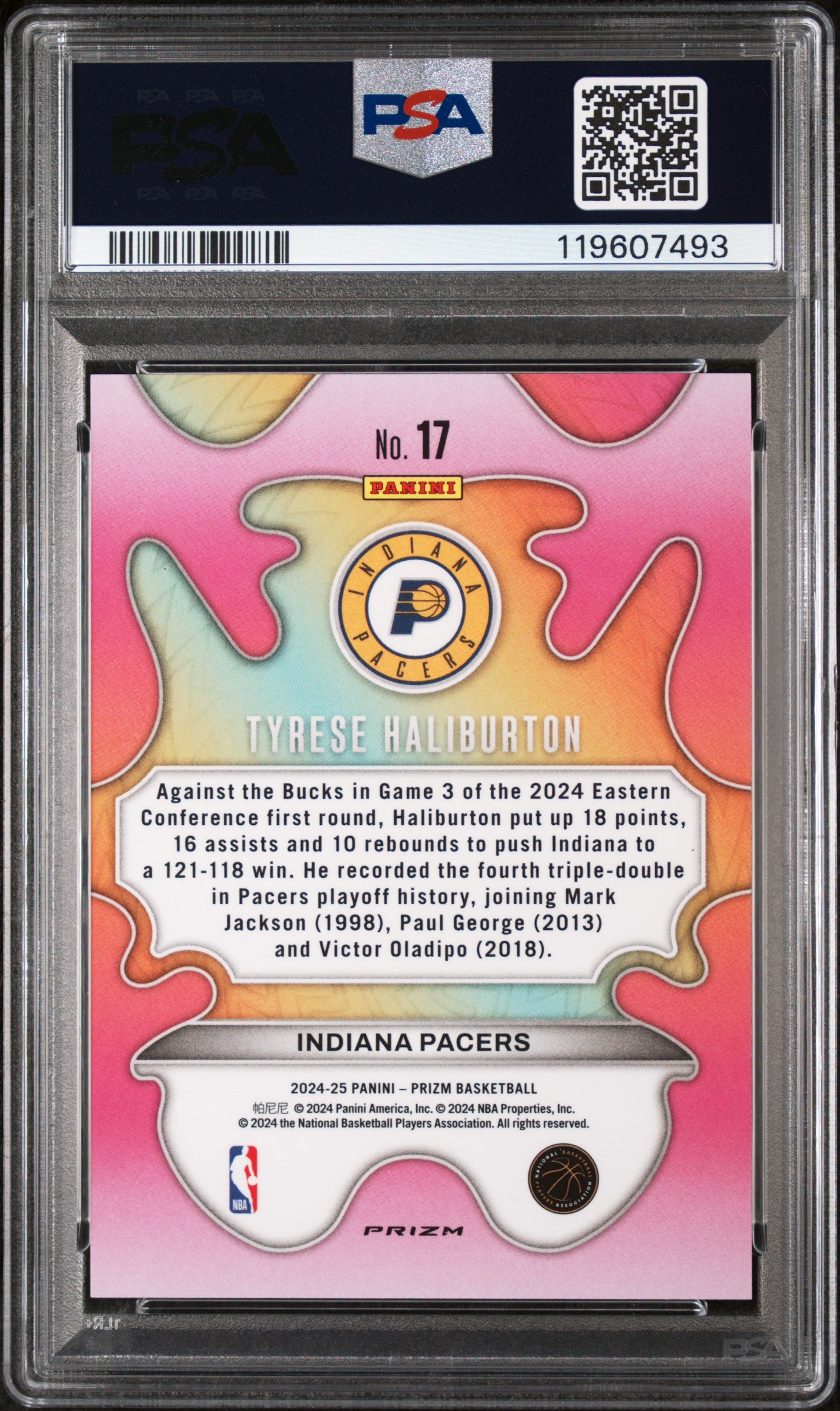 2024 Panini Prizm Groovy Tyrese Haliburton #17 PSA 10