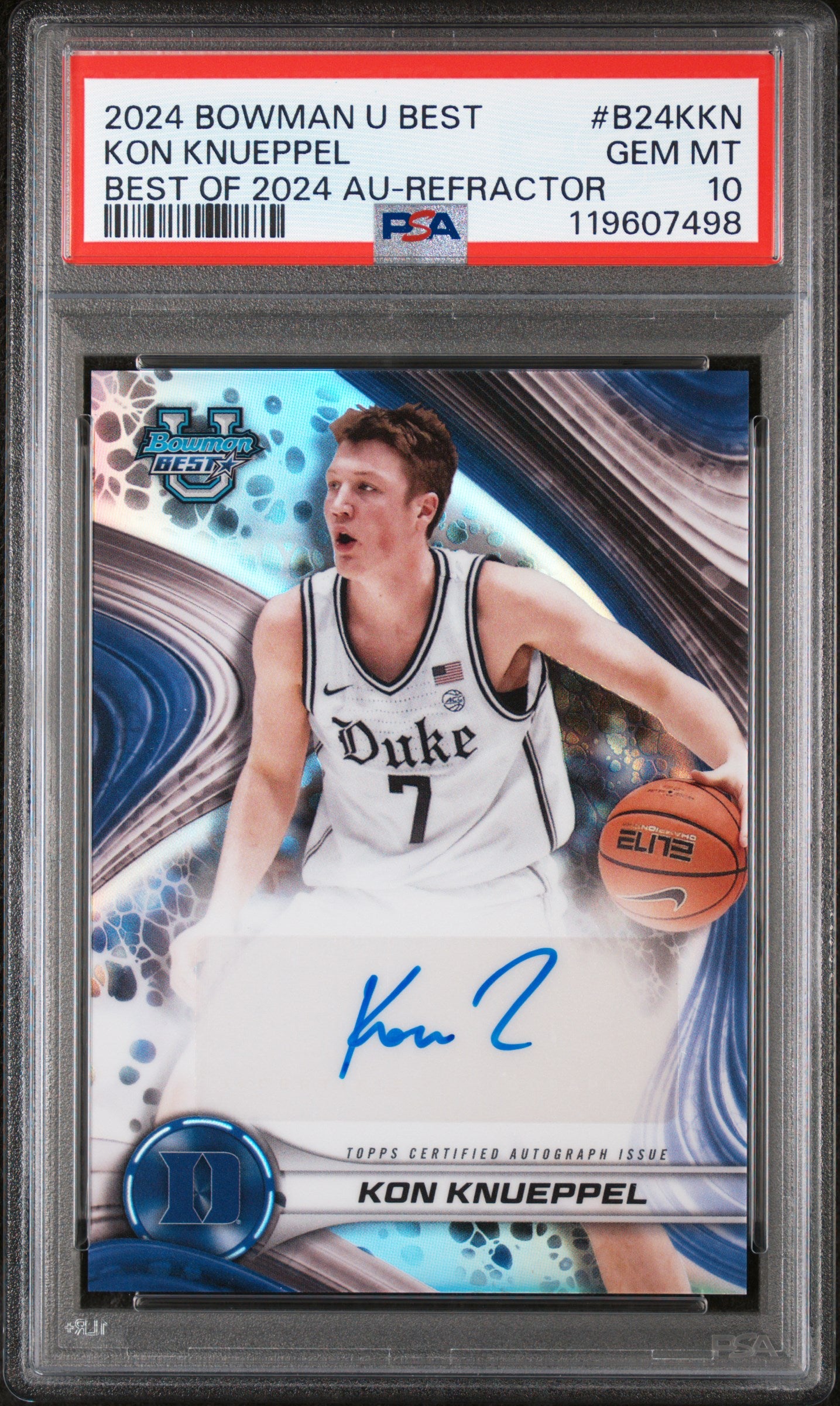 2024 Bowman U Best Best of 2024 Refractor Kon Knueppel #B24-KKN Auto PSA 10