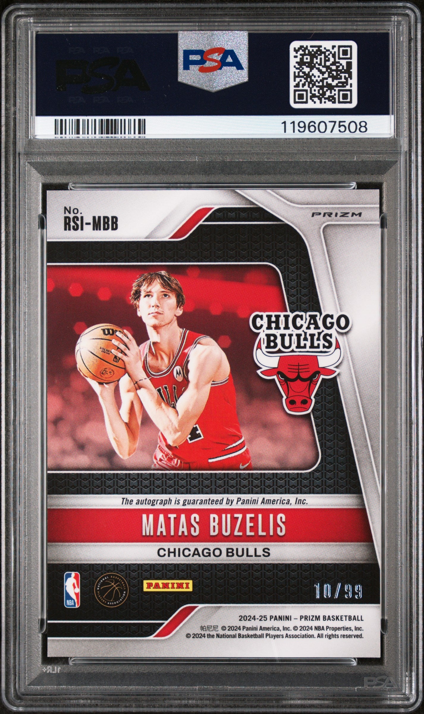 2024 Panini Prizm Rookie Signatures Red Matas Buzelis #RSI-MBB RC Auto /99 PSA 9