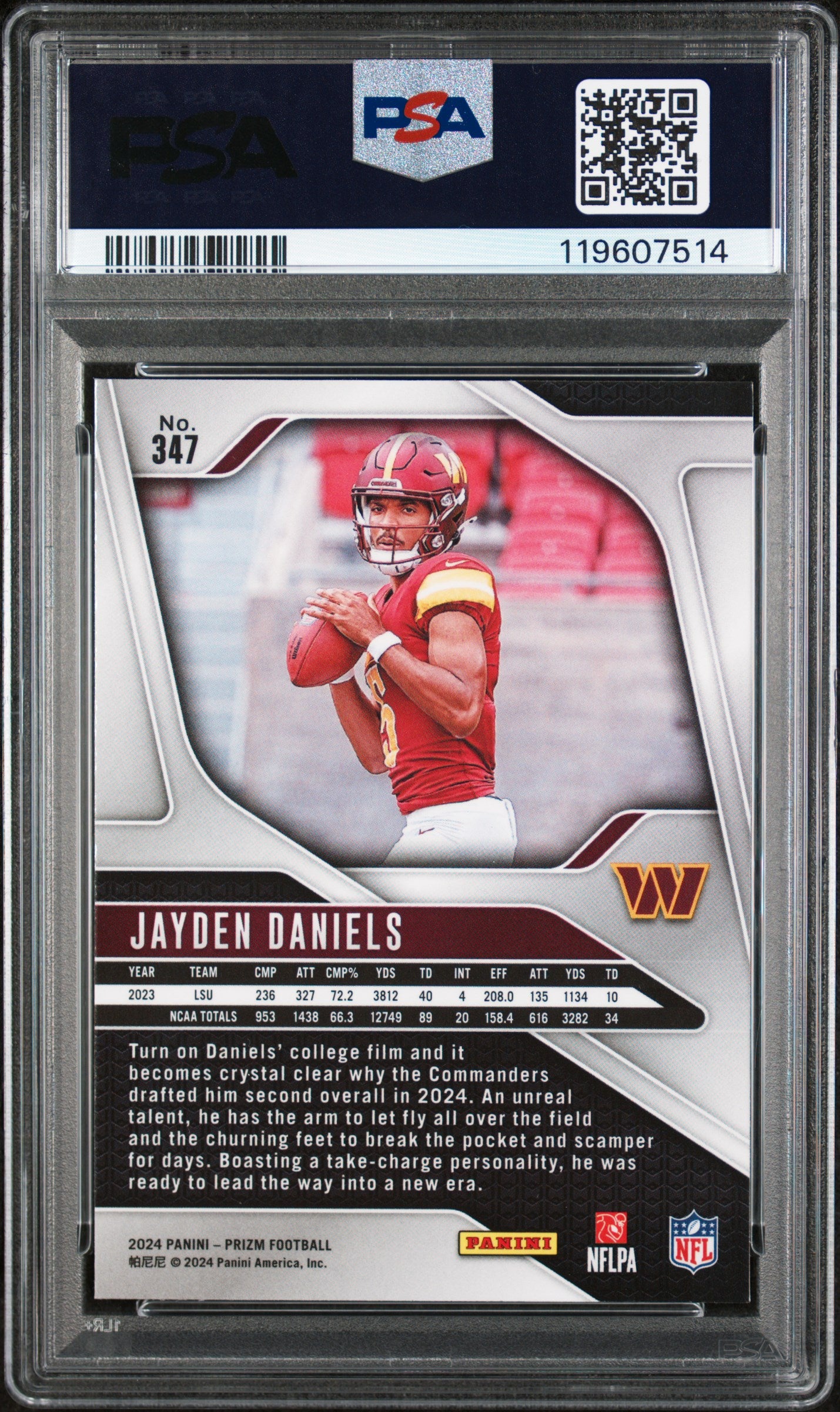 2024 Panini Prizm Jayden Daniels #347 RC PSA 9
