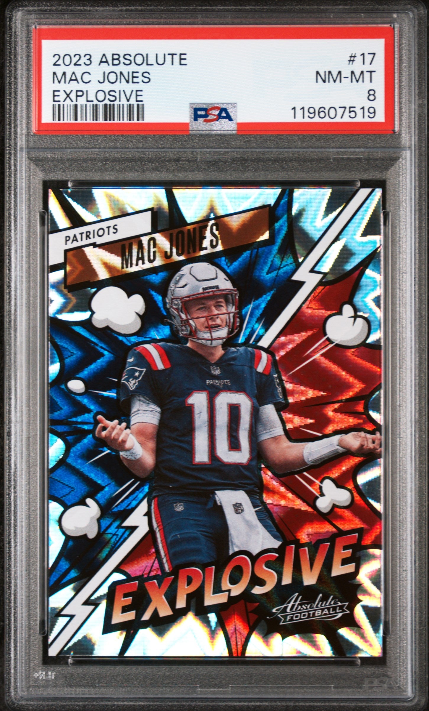2023 Panini Absolute Explosive Mac Jones #17 PSA 8
