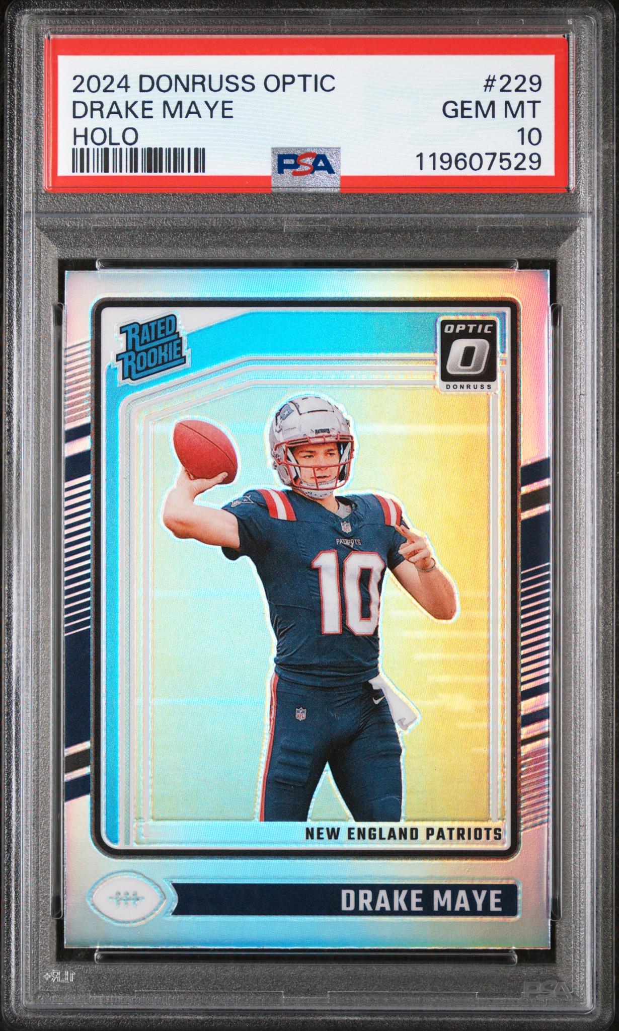 2024 Panini Donruss Optic Holo Drake Maye #229 RC PSA 10