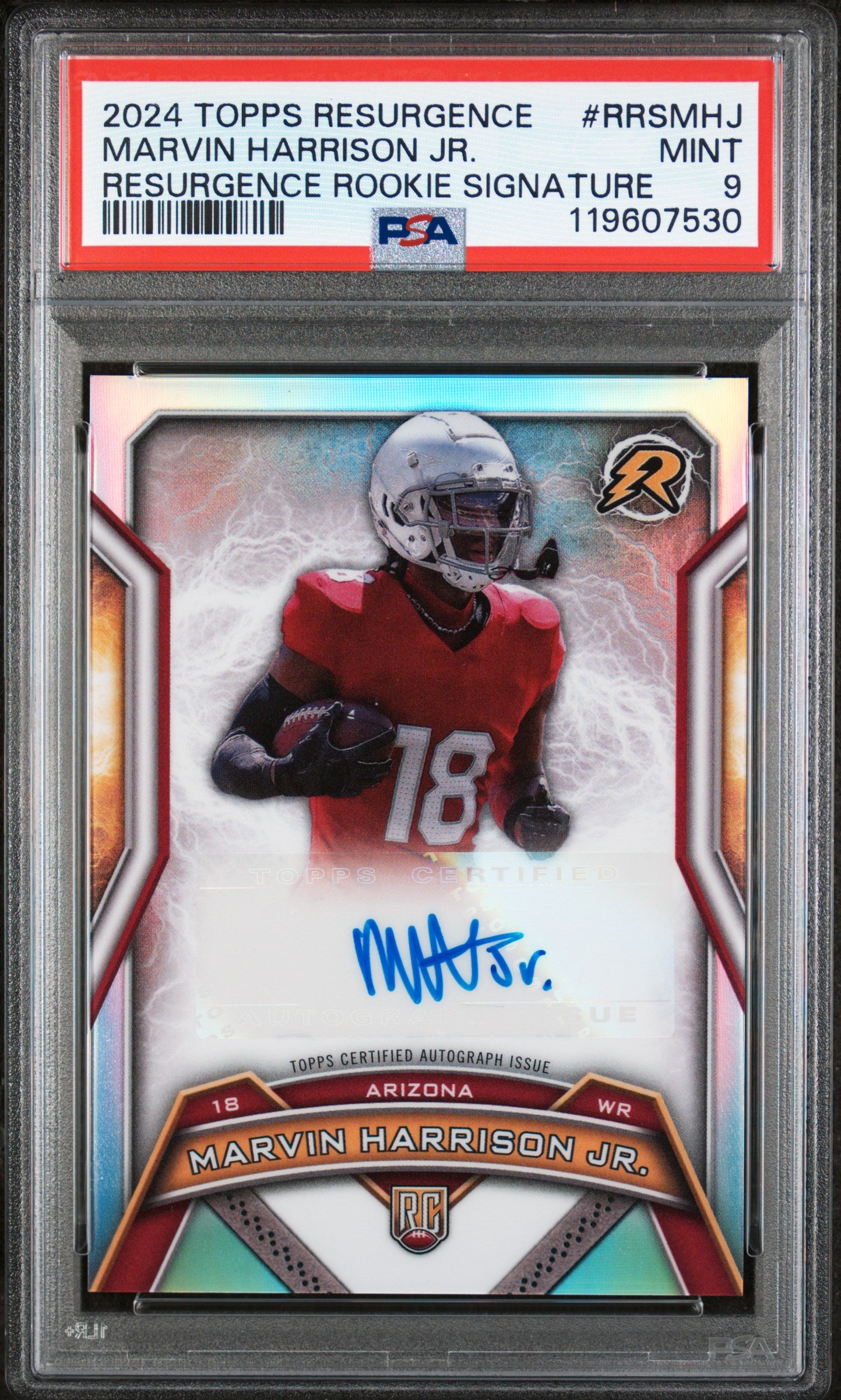 2024 Topps Resurgence Rookie Signature Marvin Harrison Jr #RRSMHJ RC Auto PSA 9