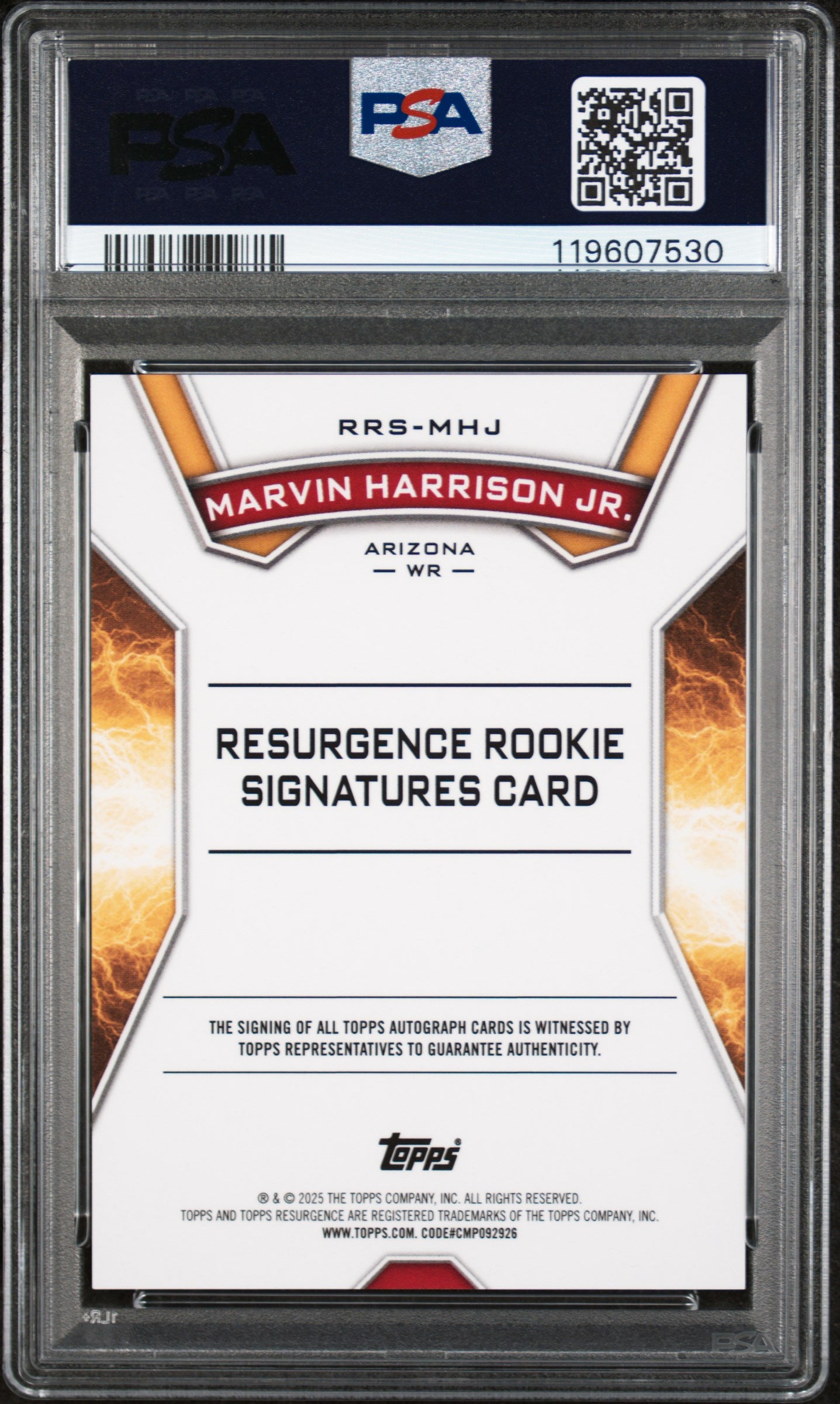 2024 Topps Resurgence Rookie Signature Marvin Harrison Jr #RRSMHJ RC Auto PSA 9