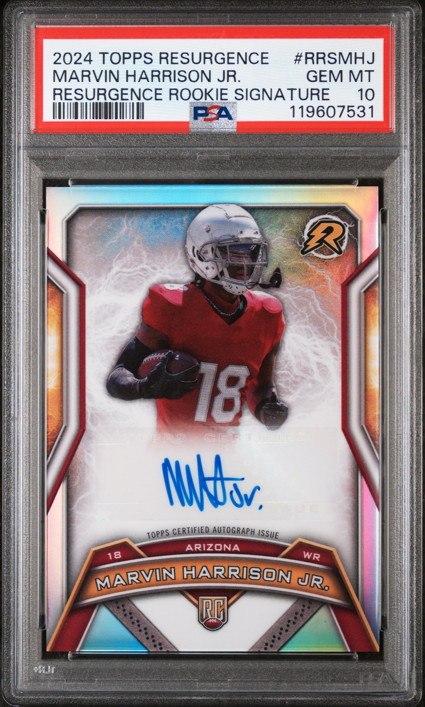 2024 Resurgence #RRS-MHJ Marvin Harrison Jr. Resurgence Rookie Signatures PSA 10