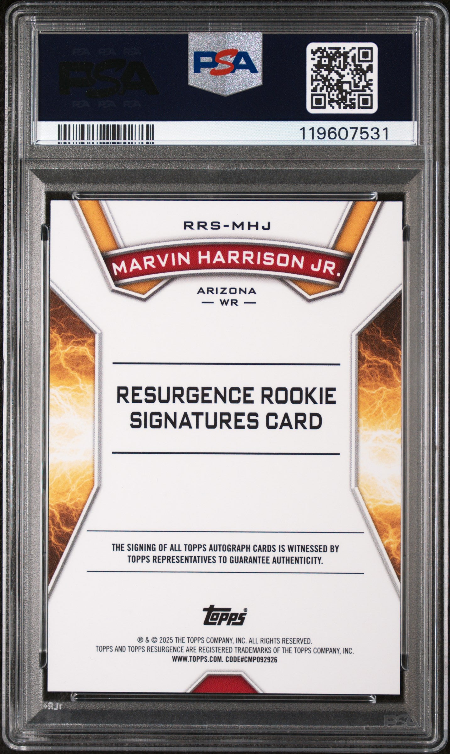 2024 Resurgence #RRS-MHJ Marvin Harrison Jr. Resurgence Rookie Signatures PSA 10