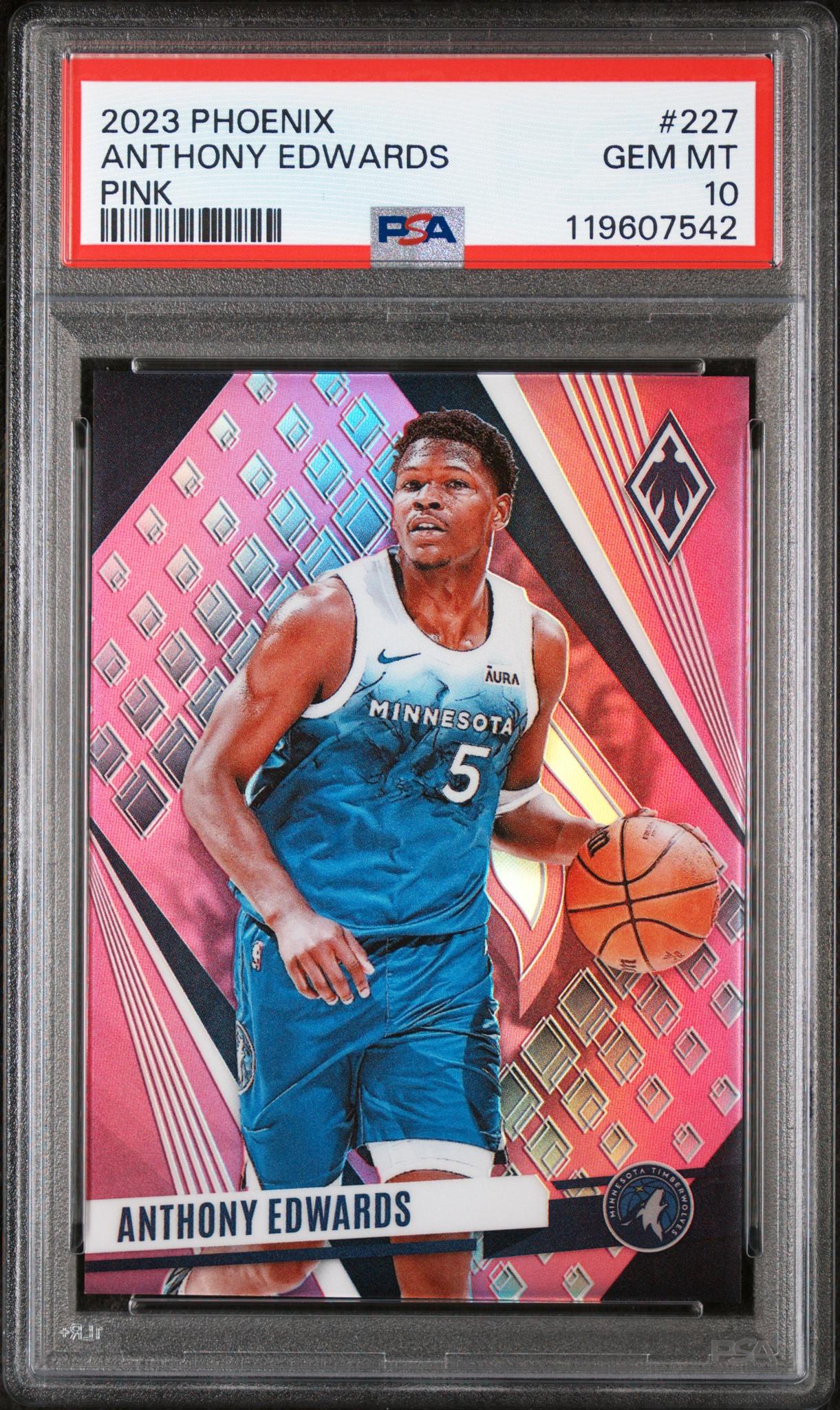 2023 Panini Phoenix Pink Anthony Edwards #227 /175 PSA 10