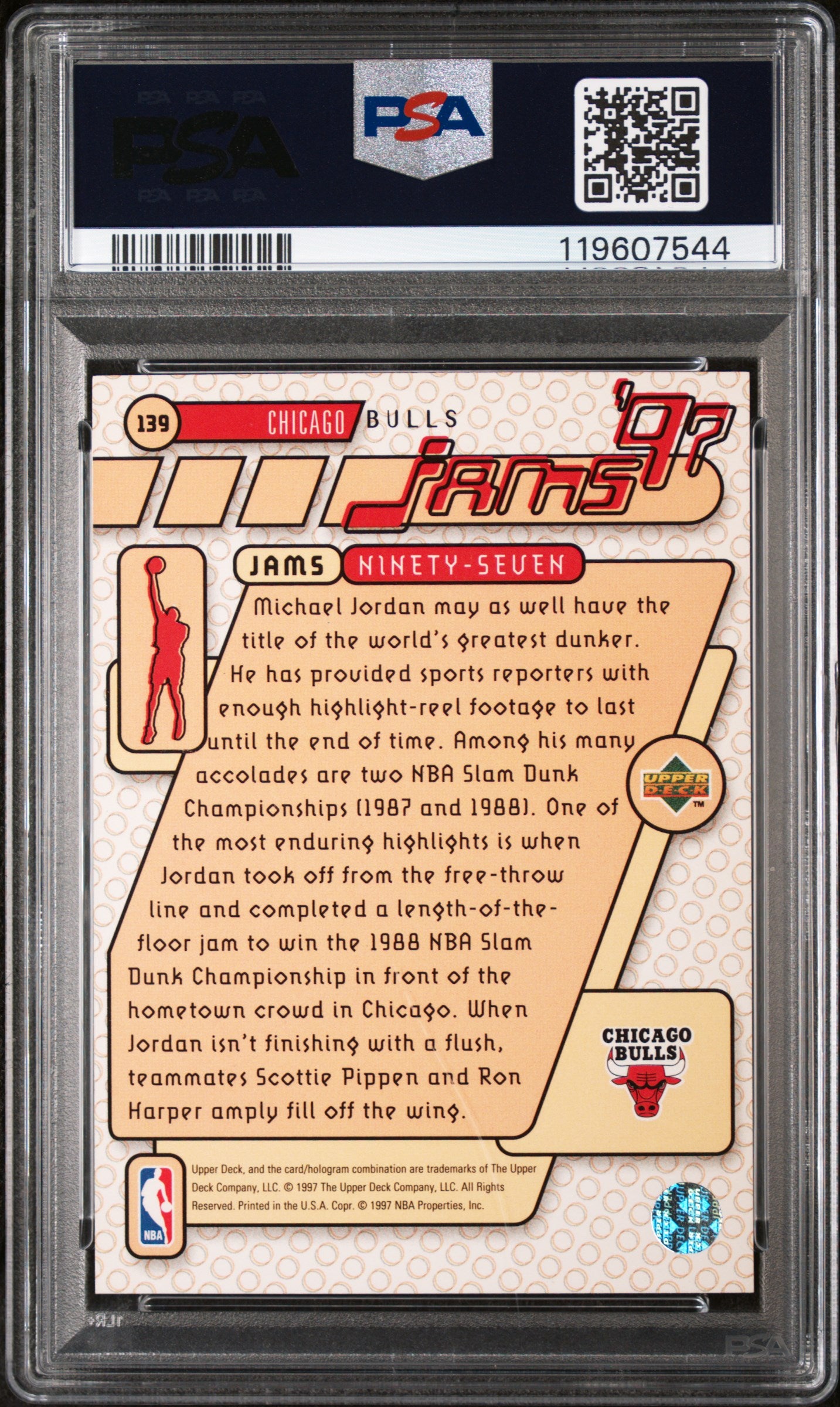 1997 Upper Deck Jams '97 Michael Jordan #139 PSA 9