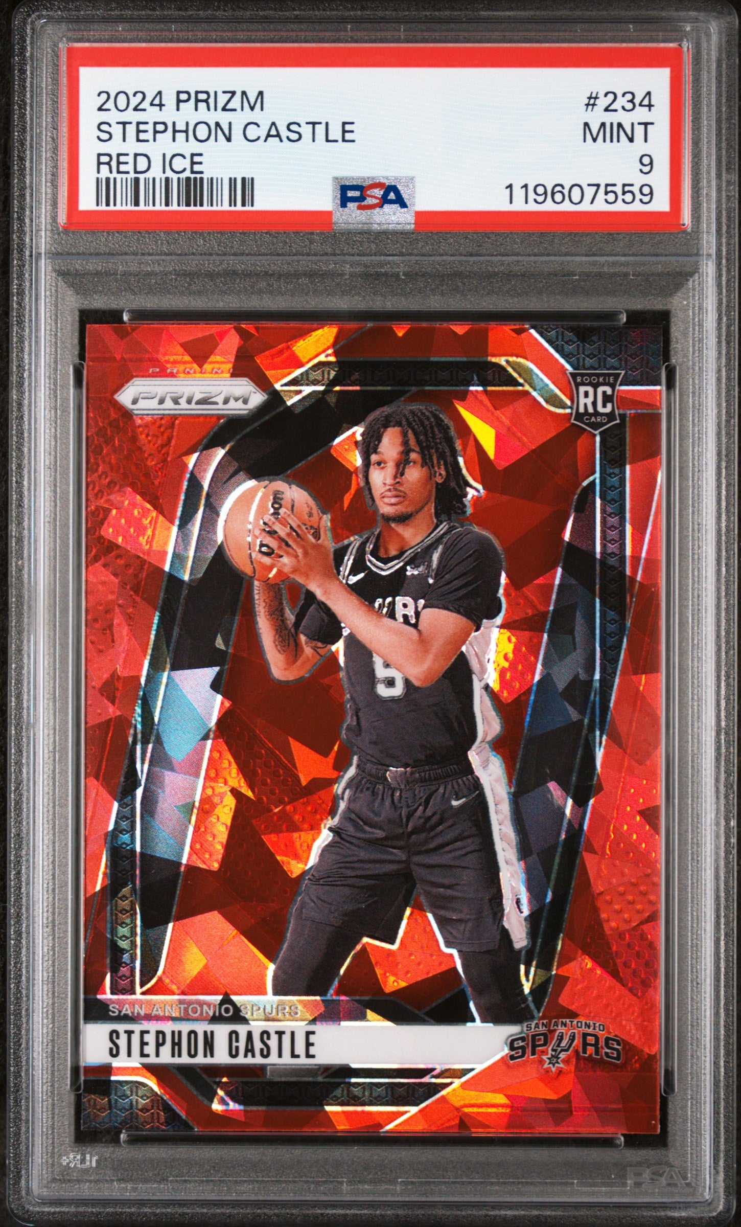 2024 Panini Prizm Red Ice Stephon Castle #234 RC PSA 9