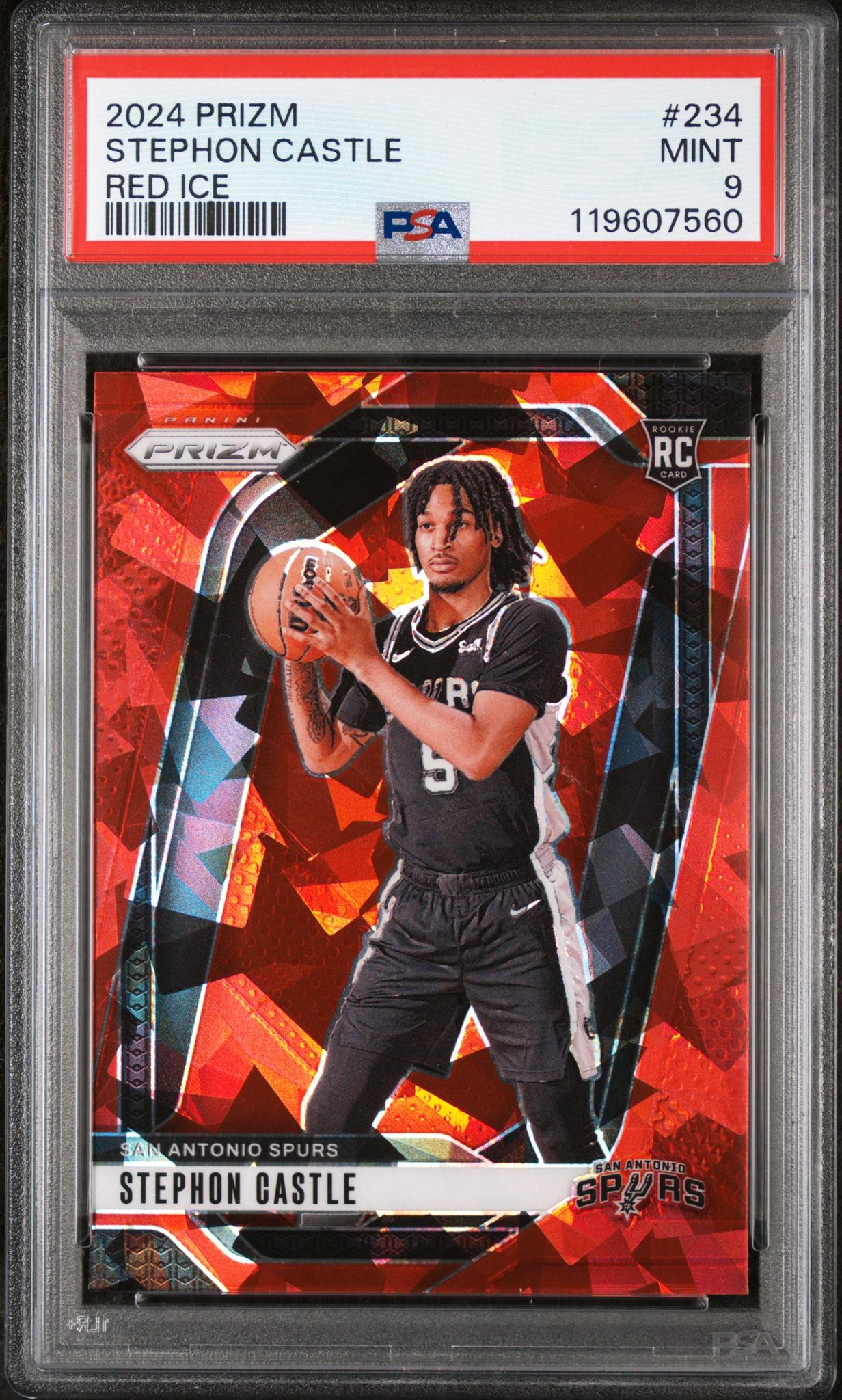 2024 Panini Prizm Red Ice Stephon Castle #234 RC PSA 9