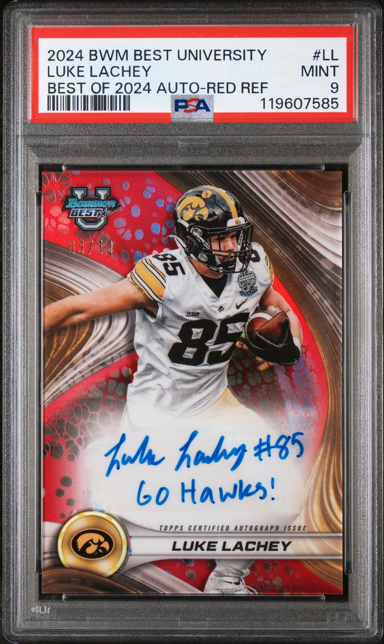 2024 Bowman Univ Best Best of 2024 Red Ref Luke Lachey #BOA-LL Auto /10 PSA 9