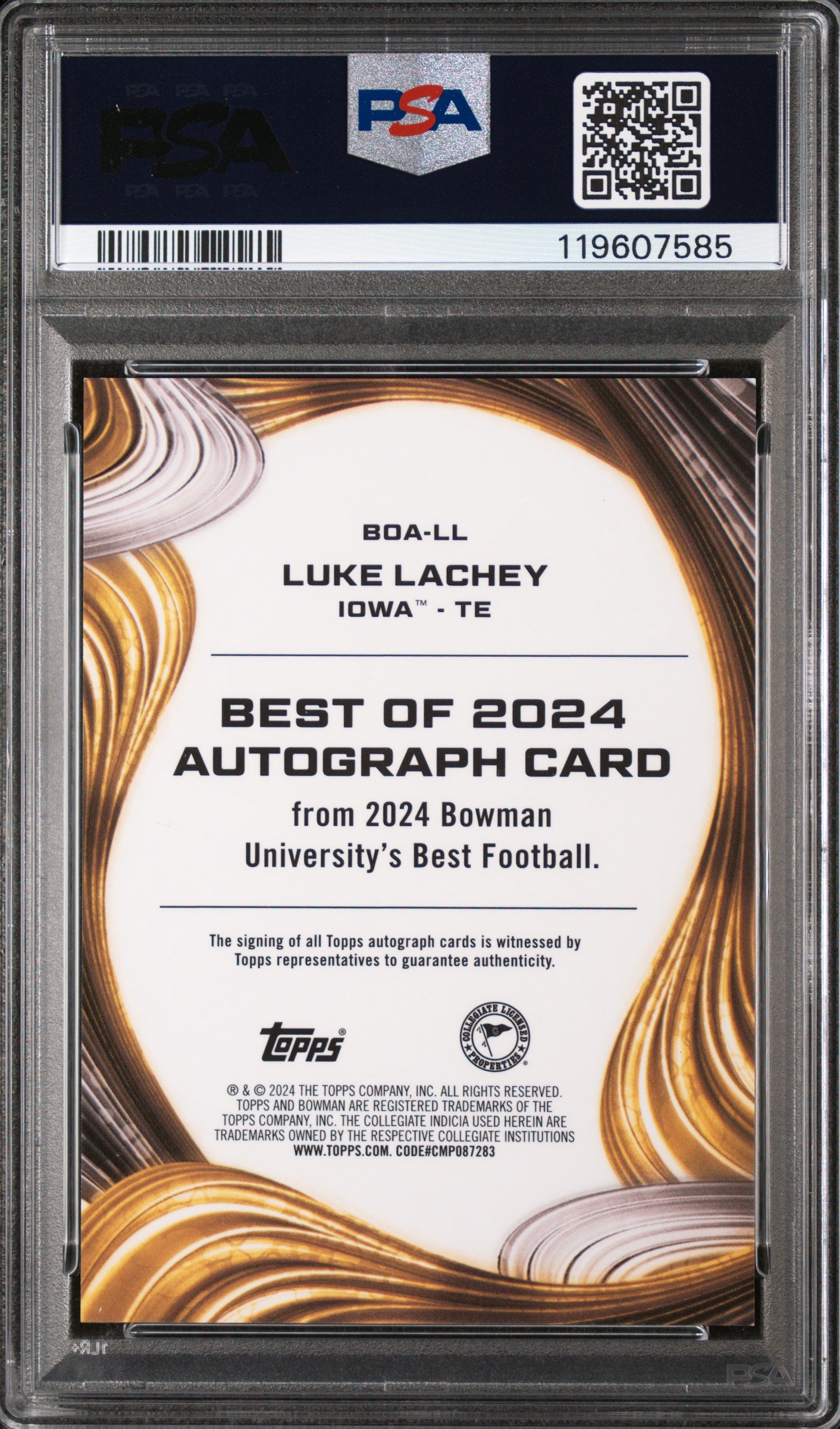 2024 Bowman Univ Best Best of 2024 Red Ref Luke Lachey #BOA-LL Auto /10 PSA 9