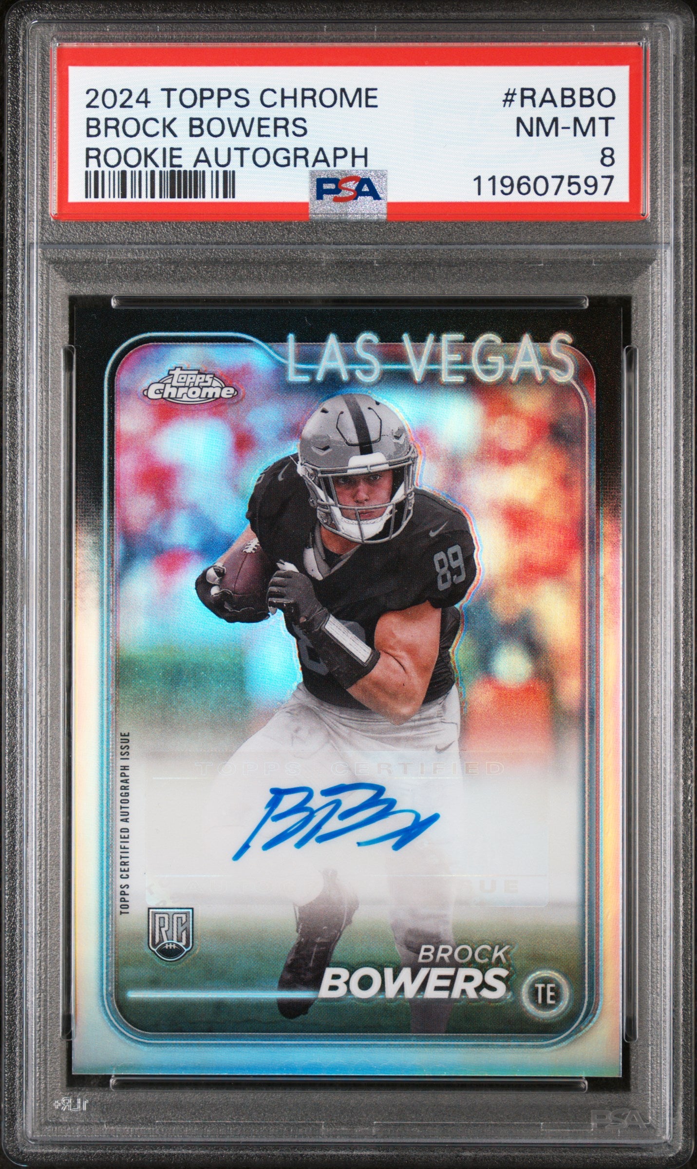 2024 Topps Chrome Brock Bowers #RA-BBO RC Auto Variation PSA 8