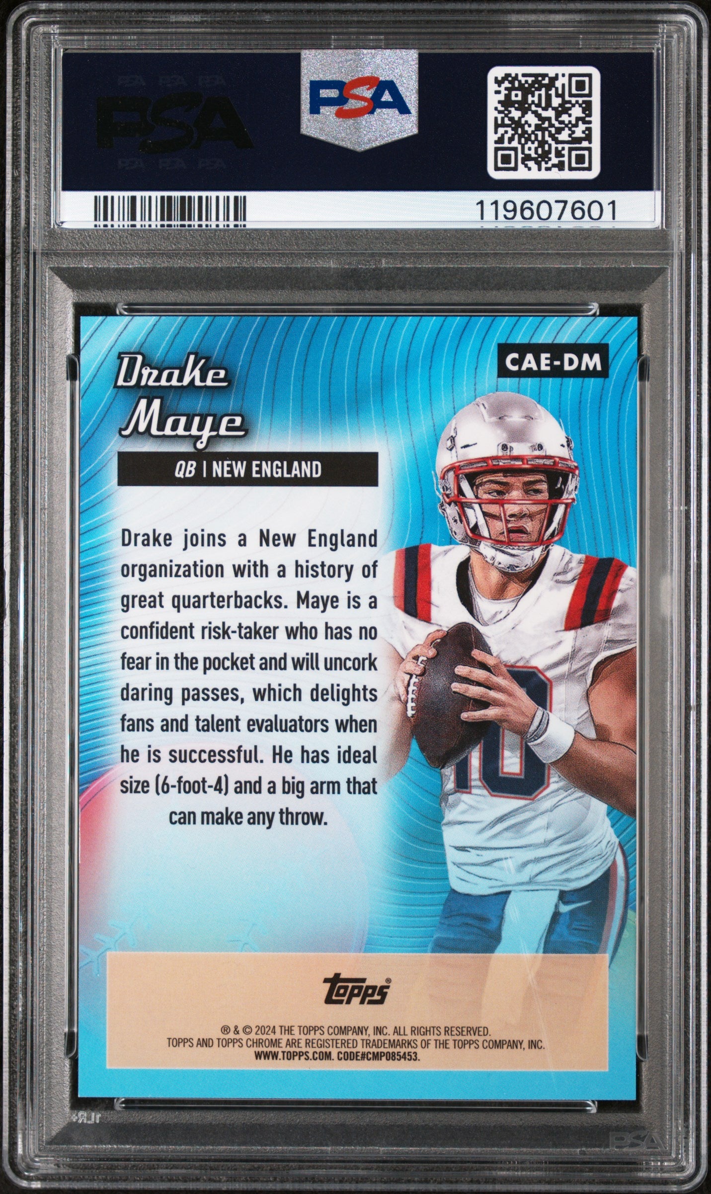 2024 Topps Chrome All-Etch Gold Refractor Drake Maye #CAE-DM RC /50 PSA 9