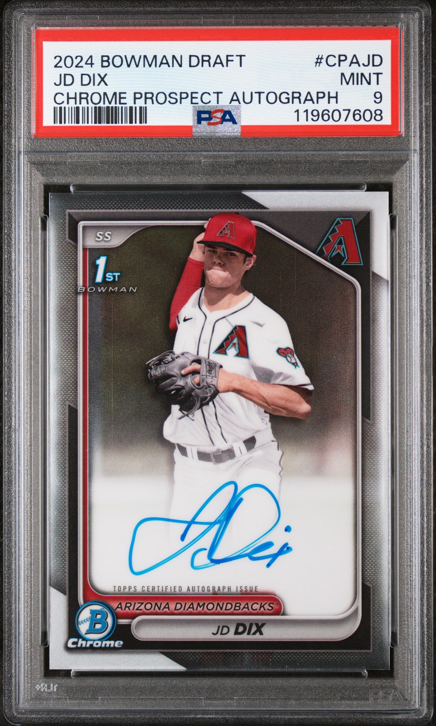 2024 Bowman #CPA-JD Dix Chrome Prospect Autograph Auto PSA 9