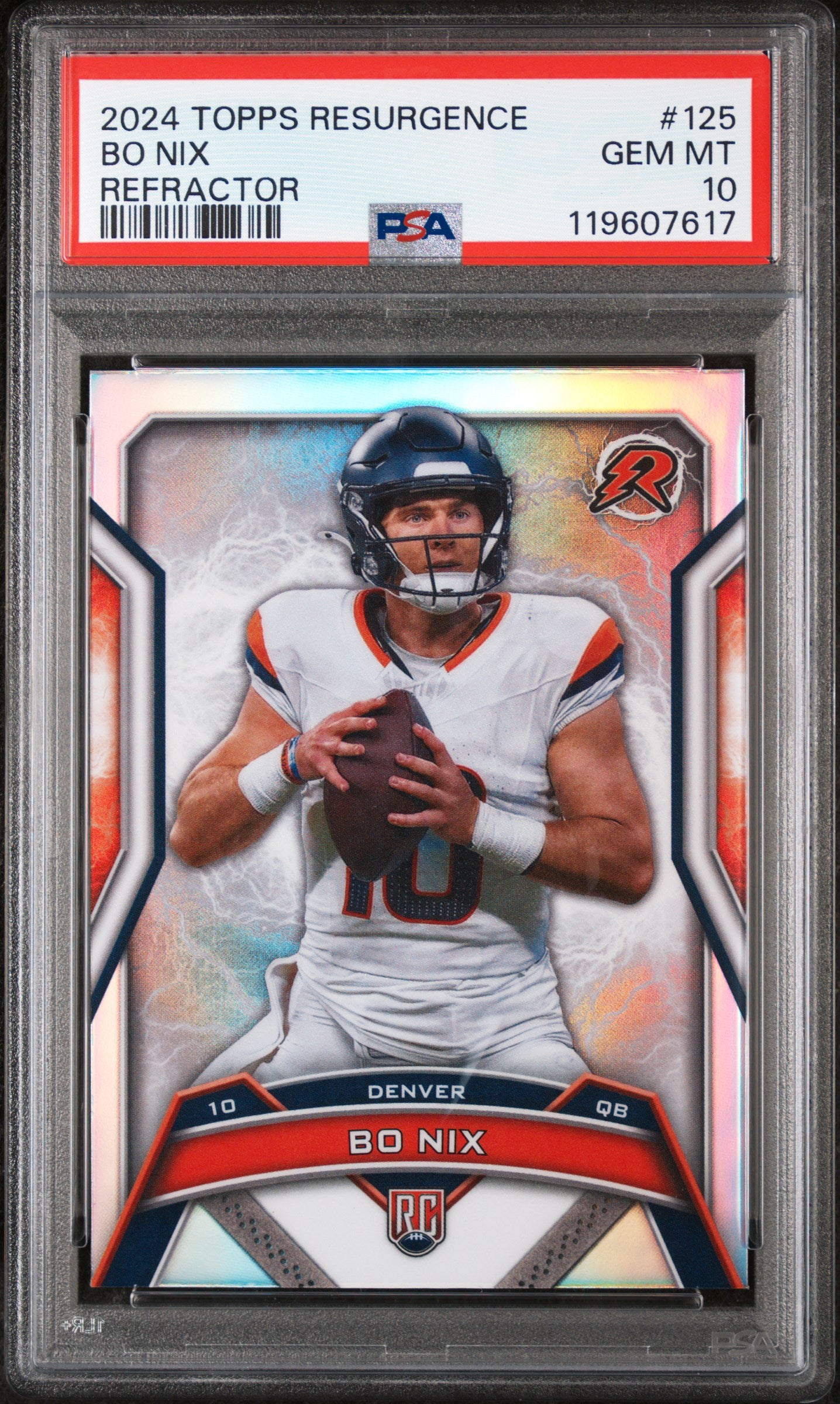 2024 Topps Resurgence Refractor Bo Nix #125 RC PSA 10