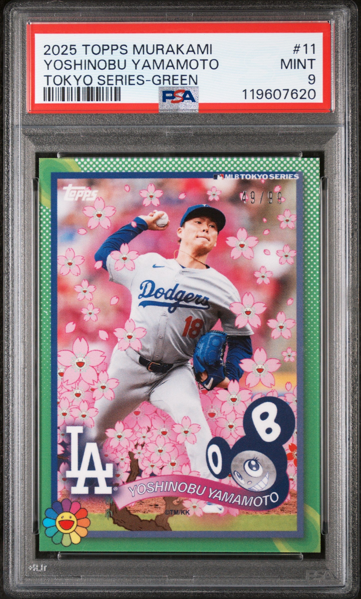 2025 Topps Murakami Tokyo Series Green Yoshinobu Yamamoto #11 /95 PSA 9
