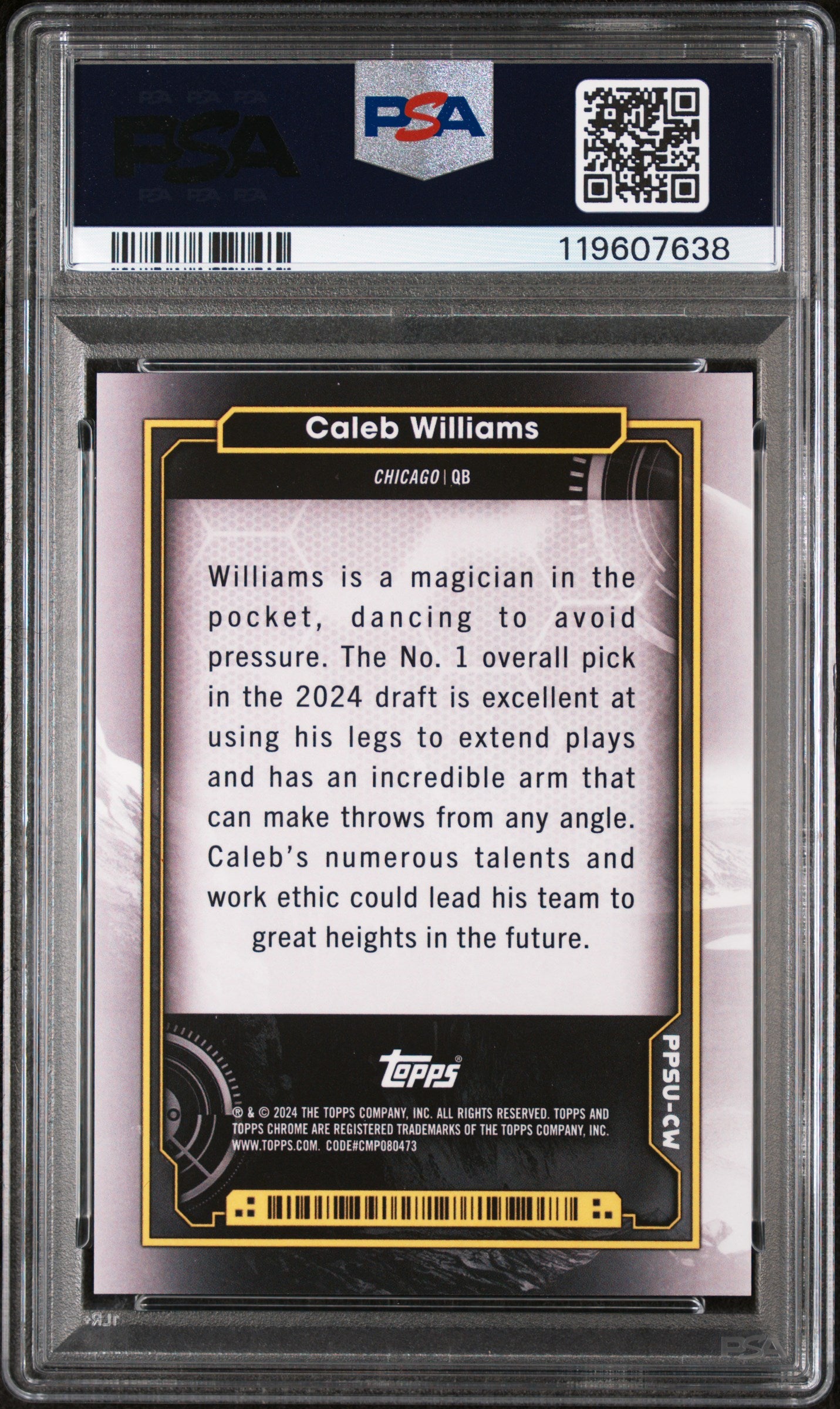 2024 Topps Cosmic Chrome Planetary Pursuit Sun Caleb Williams #PPSU-CW RC PSA 9