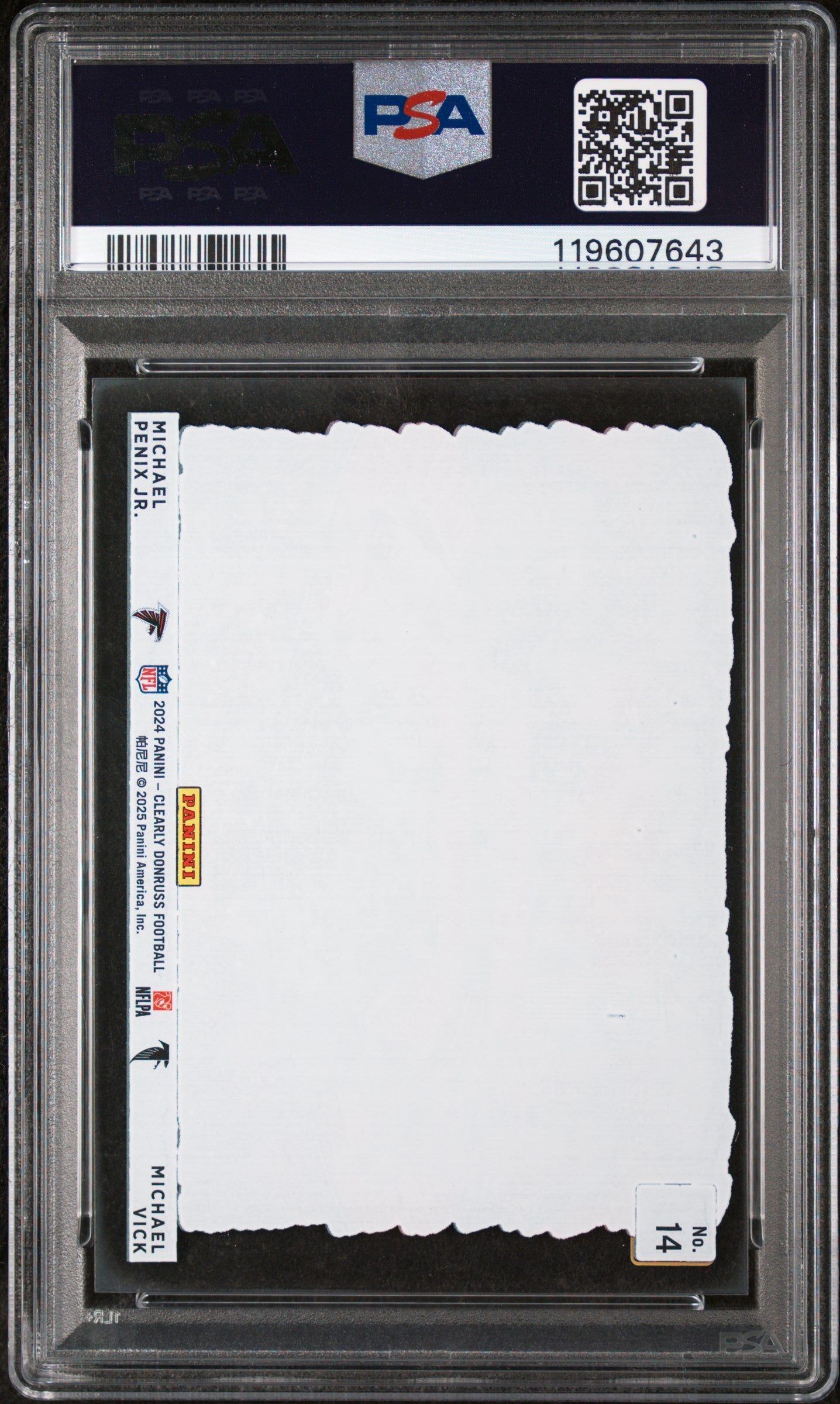 2024 Panini Clearly Donruss Downtown Duos Michael Penix Jr. #14 PSA 8