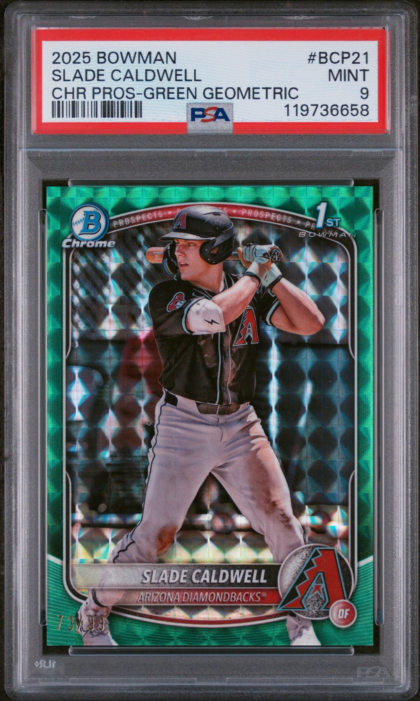 2025 Bowman Chrome #BCP21 Slade Caldwell /99 PSA 9