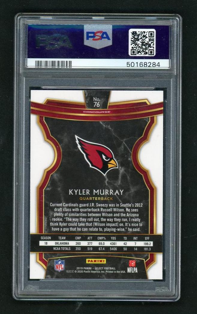 2019 Panini Select Concourse Kyler Murray #76 PSA 10