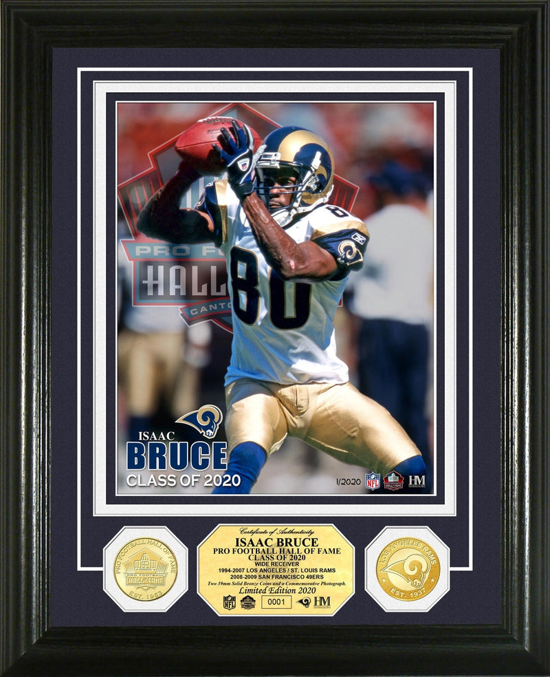 Highland Mint Isaac Bruce 2020 Hall of Fame Bronze Coin Photo Mint - Limited Edition /2020
