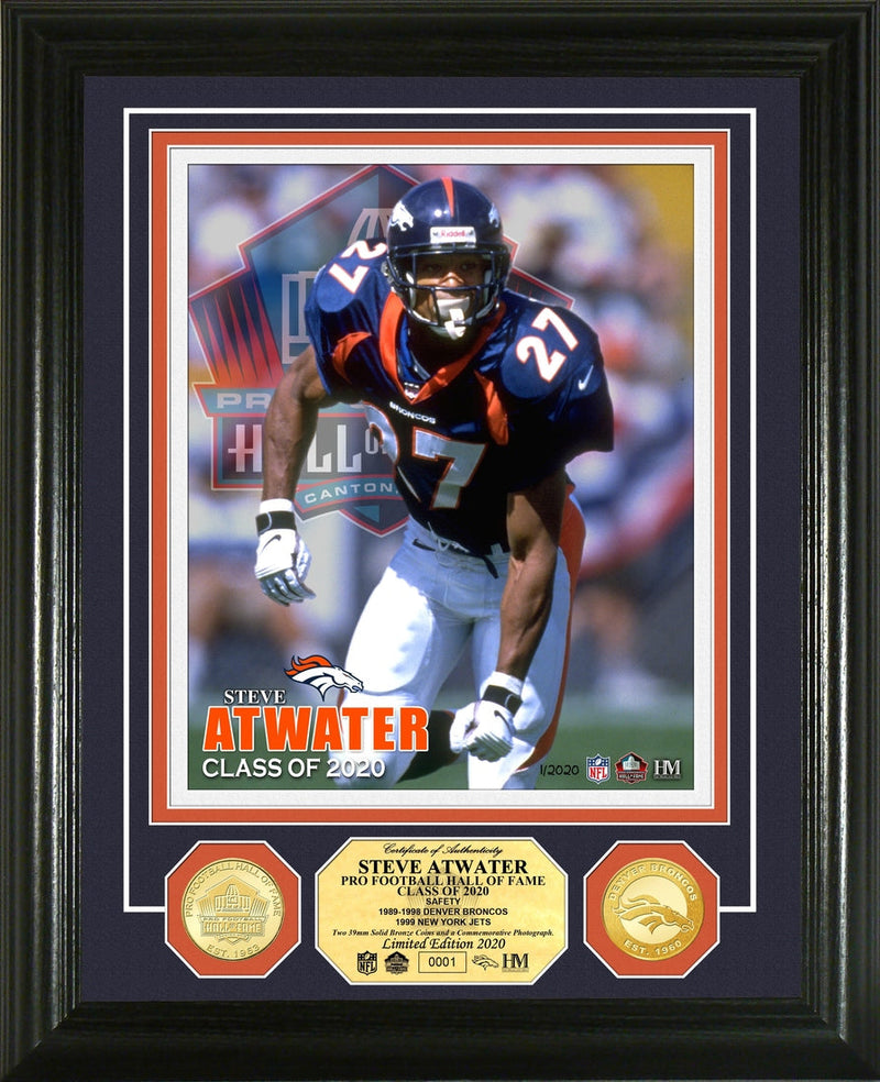 Highland Mint Steve Atwater 2020 Hall of Fame Bronze Coin Photo Mint - Limited Edition /2020