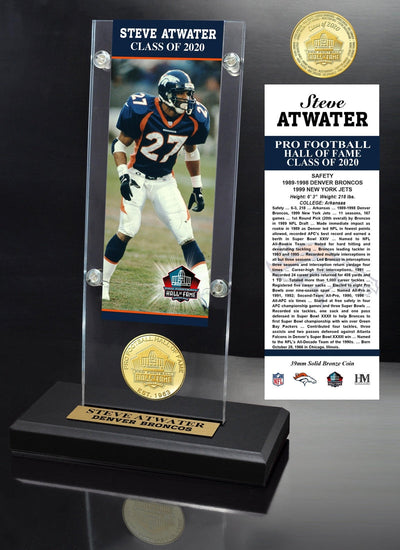 Highland Mint Steve Atwater 2020 HOF Bronze Coin Ticket Acrylic