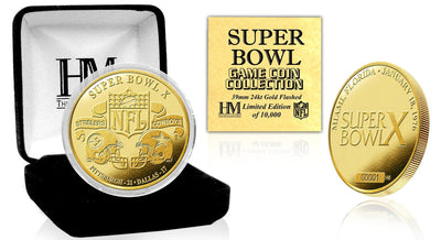 Highland Mint Super Bowl X 24kt Gold Flip Coin