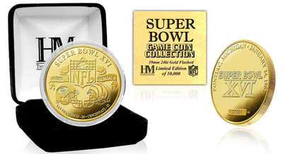 Highland Mint Super Bowl XVI 24kt Gold Flip Coin - Limited Edition /5,000
