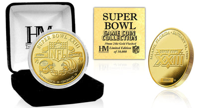 Highland Mint Super Bowl XXIII 24kt Gold Flip Coin - Limited Edition /5,000