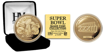 Highland Mint Super Bowl XXXIII 24kt Gold Flip Coin