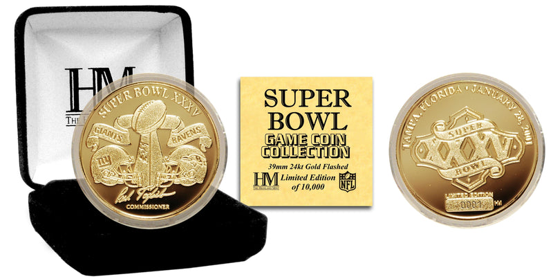 Highland Mint Super Bowl XXXV 24kt Gold Flip Coin