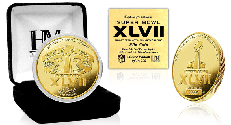 Highland Mint Super Bowl XLVII Gold Flip Coin - Limited Edition /10,000