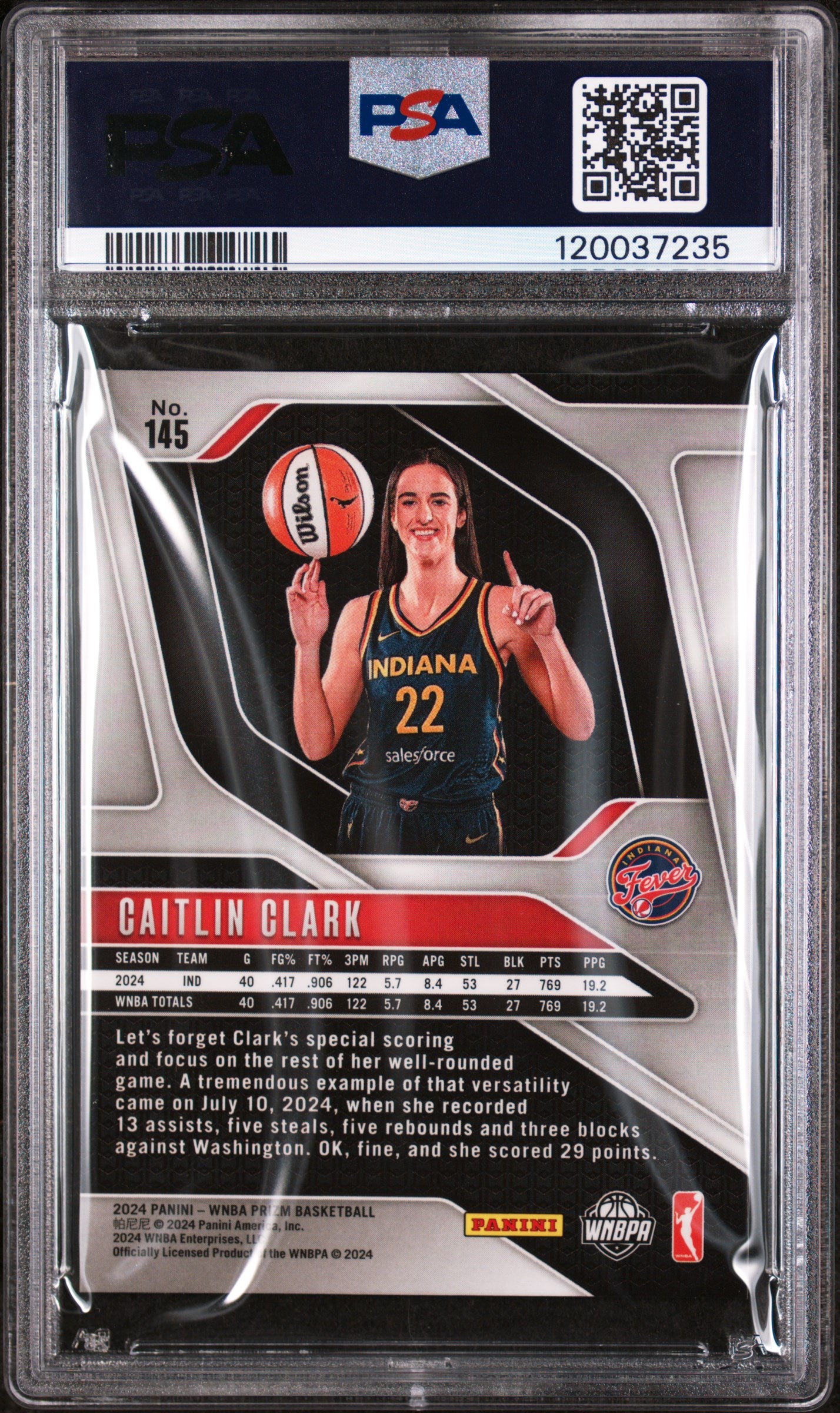 2024 Prizm #145 Caitlin Clark PSA 9
