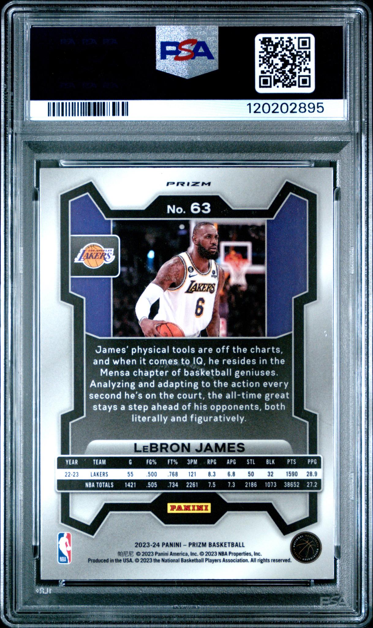 2023 Panini Prizm Red White and Blue LeBron James #63 PSA 10