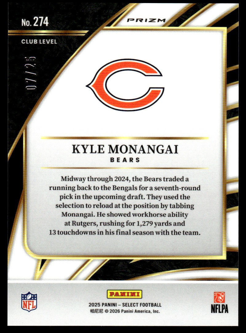 2025 Select #274 Kyle Monangai Rookie Tie-Dye SSP /25