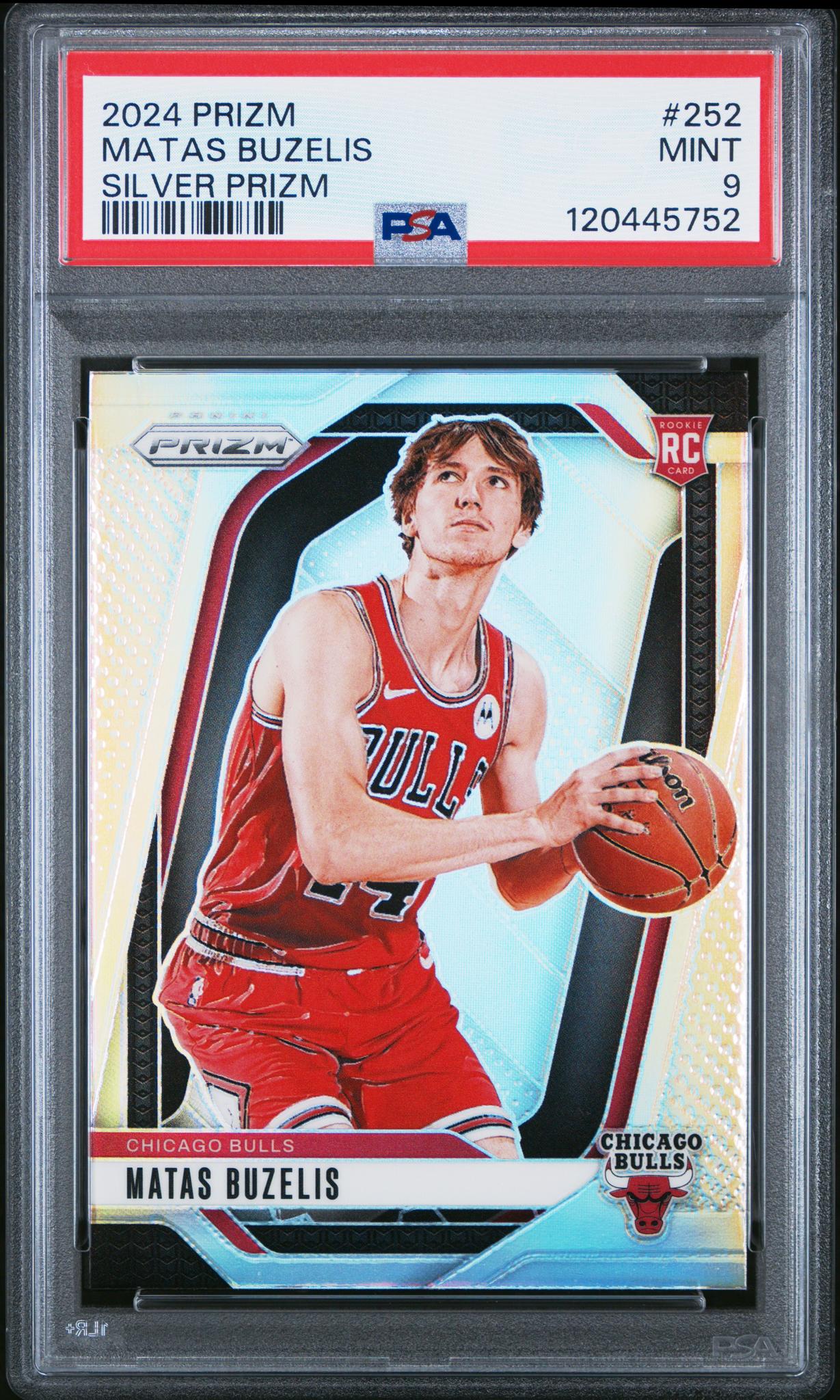 2024 Panini Prizm Silver Prizm Matas Buzelis #252 RC PSA 9
