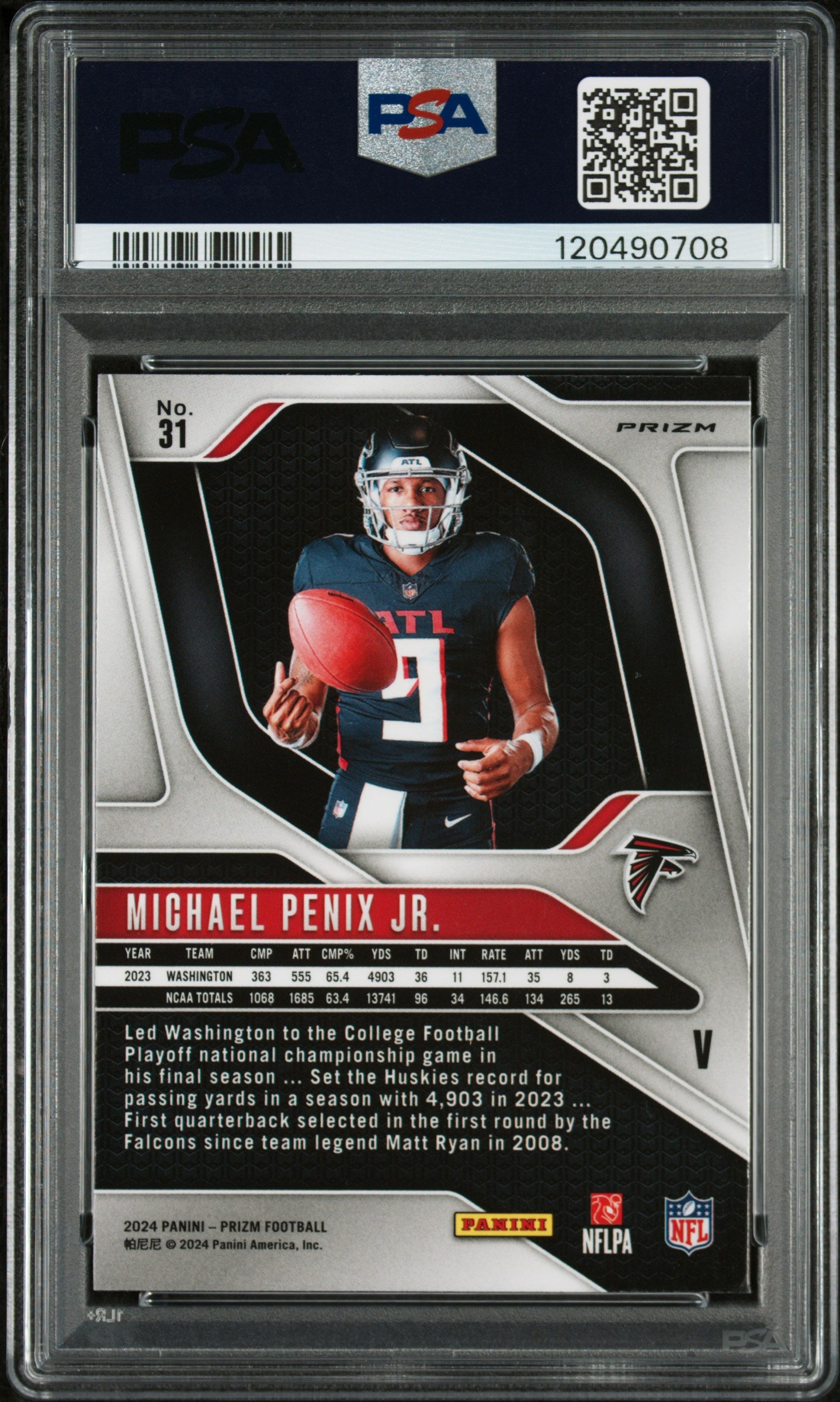 2024 Panini Prizm Rookie Variation Michael Penix Jr. #31 PSA 9