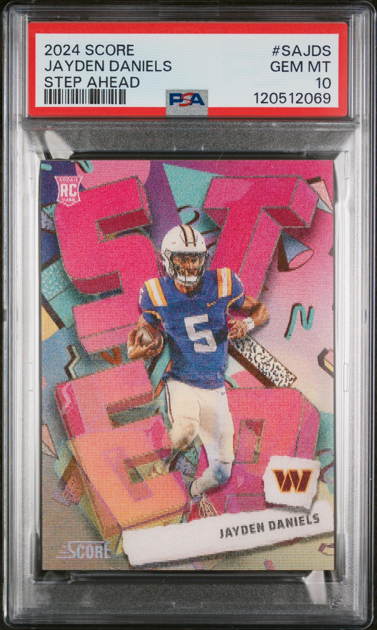 2024 Panini Score Step Ahead Jayden Daniels #SA-JDS RC PSA 10