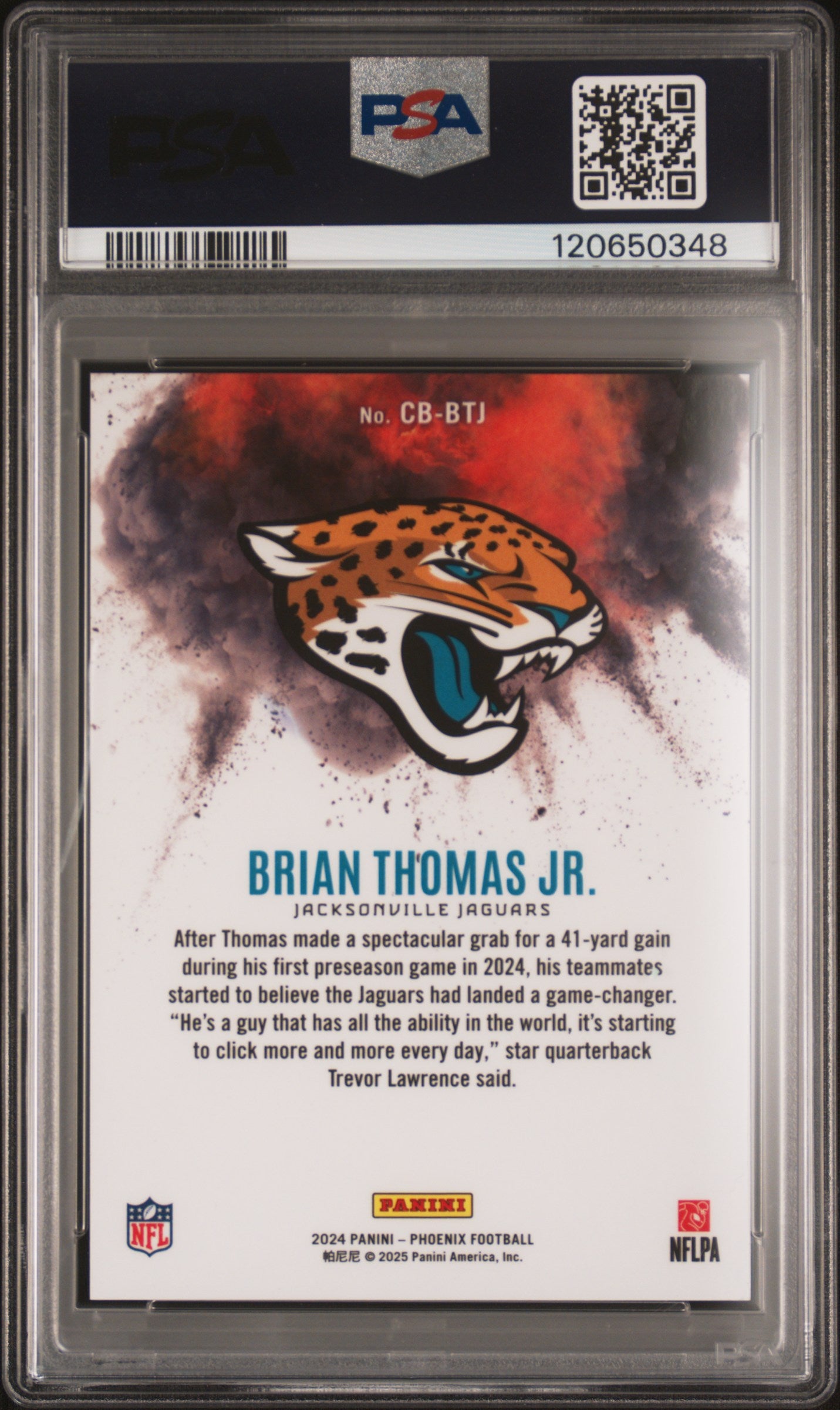 2024 Panini Phoenix Color Blast Brian Thomas Jr. #CBBTJ PSA 10