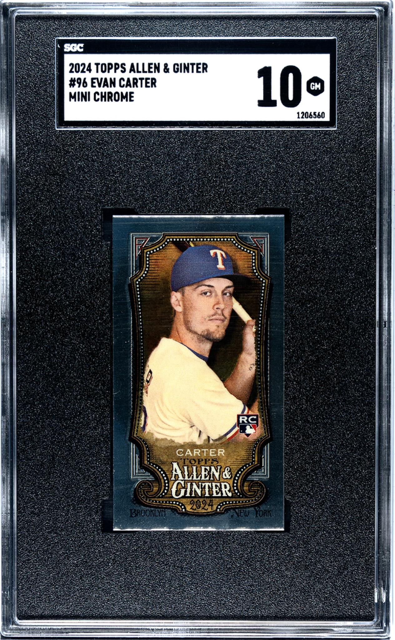 2024 Topps Allen & Ginter Mini Chrome Evan Carter #96 RC SGC 10