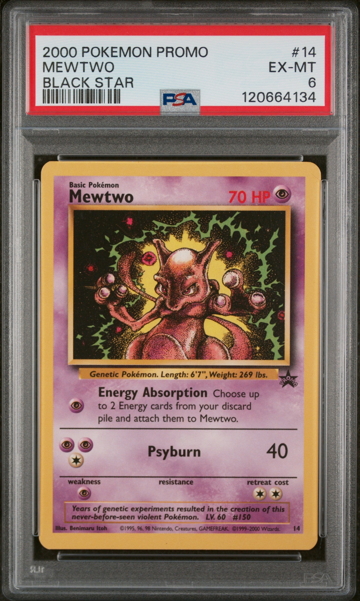 2000 Black Star #14 Mewtwo Promo PSA 6