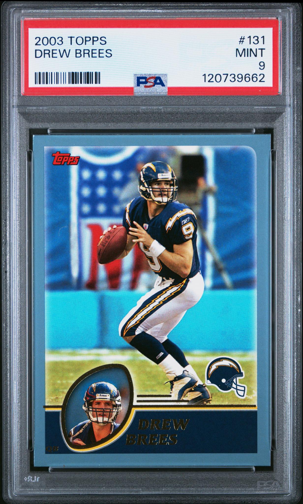 2003 Topps Printing Plates Cyan Drew Brees #131 PSA 9