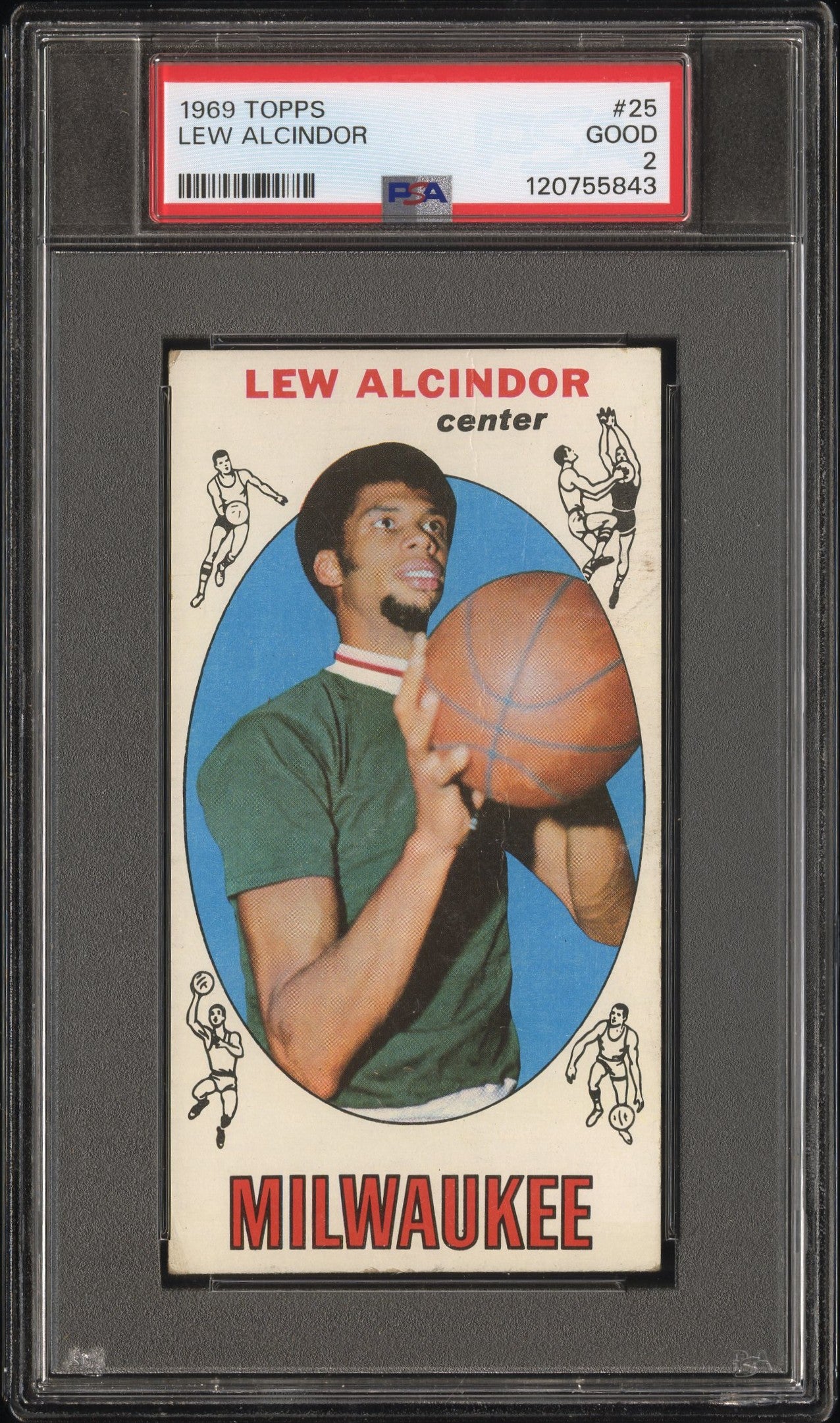 1969 Topps Basketball Lew Alcindor #25 RC PSA 2